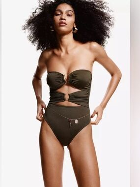 H&M | Olive green one piece size large